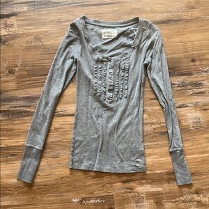 Gray Long Sleeve Top